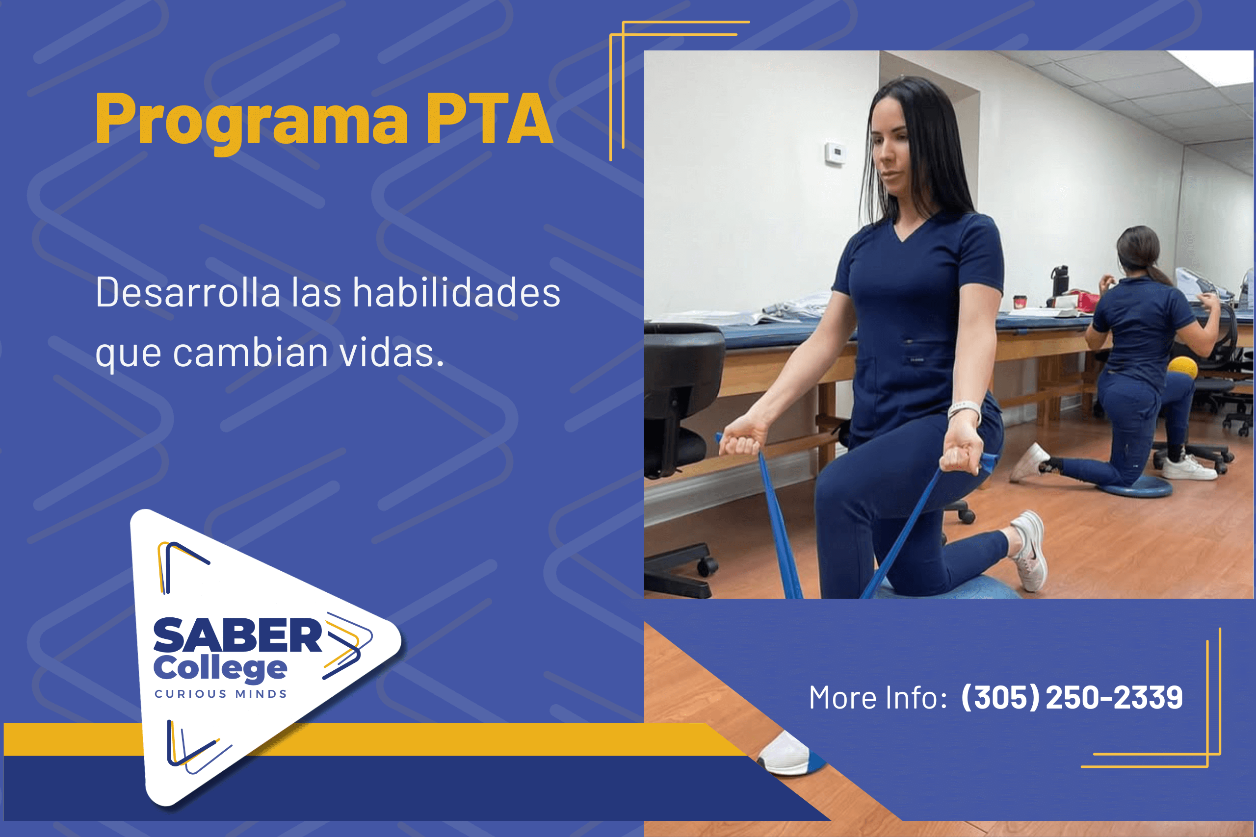 Preparación para el examen NPTE PTA 2025 en SABER College 1 Estudiante de SABER College se prepara para el examen NPTE PTA