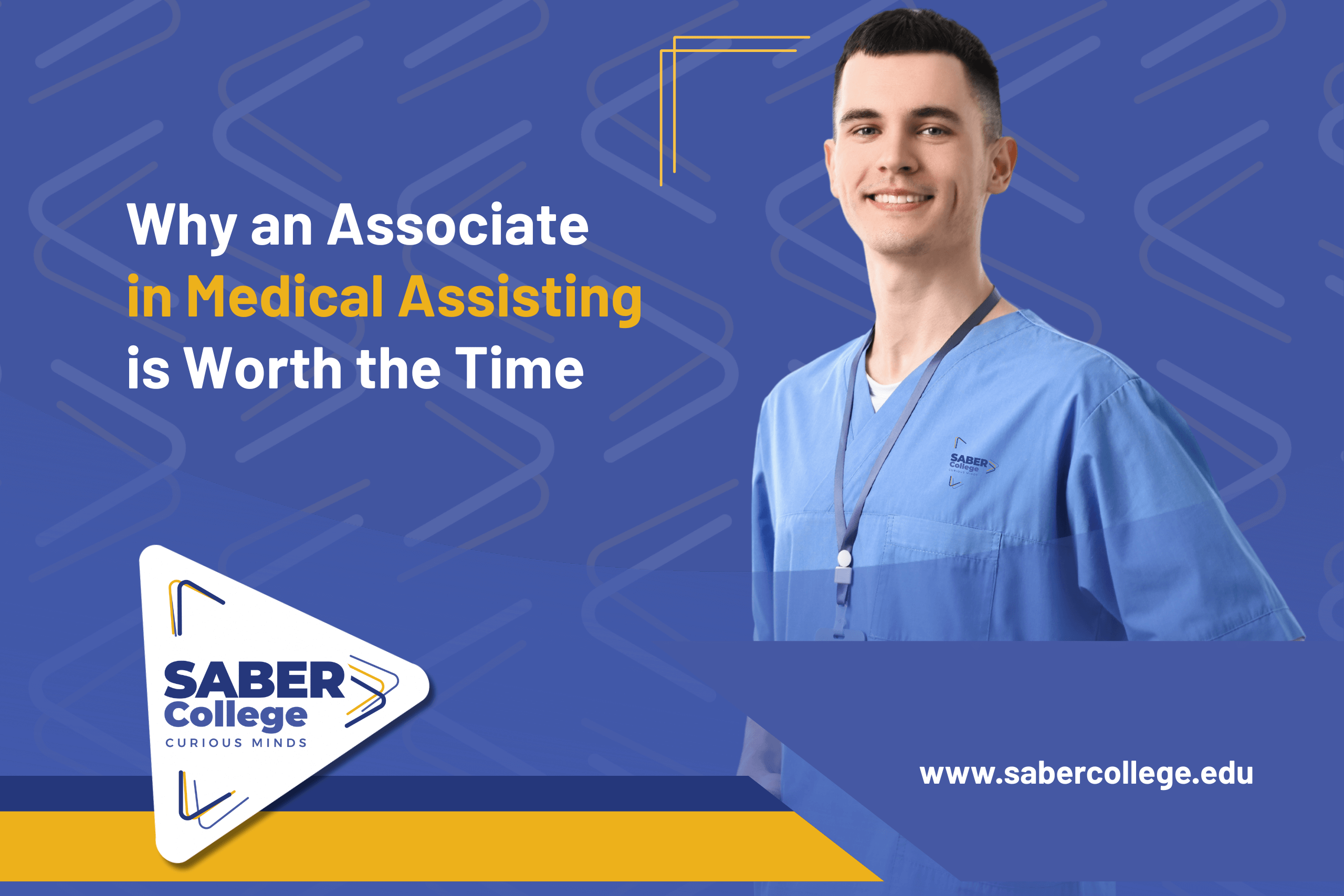 associate in Medical assisting student at SABER College practicing hands-on clinical skills in a lab setting, illustrating the value of an associate degree in medical assisting through deeper training and real-world experience.